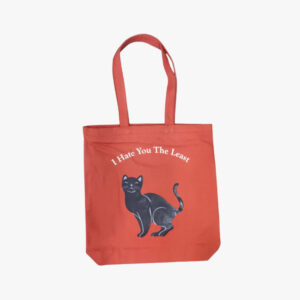 Inspirational Tote - I hate you least(Cat- Orange)