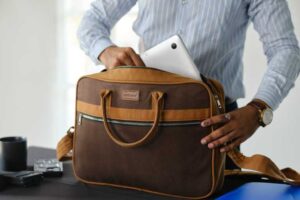 Mens Laptop Bag Brown & Black